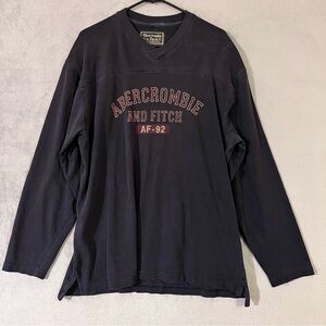 Vintage Abercrombie & Fitch AF-92 Men’s Large Long Sleeve Black Shirt V-neck
